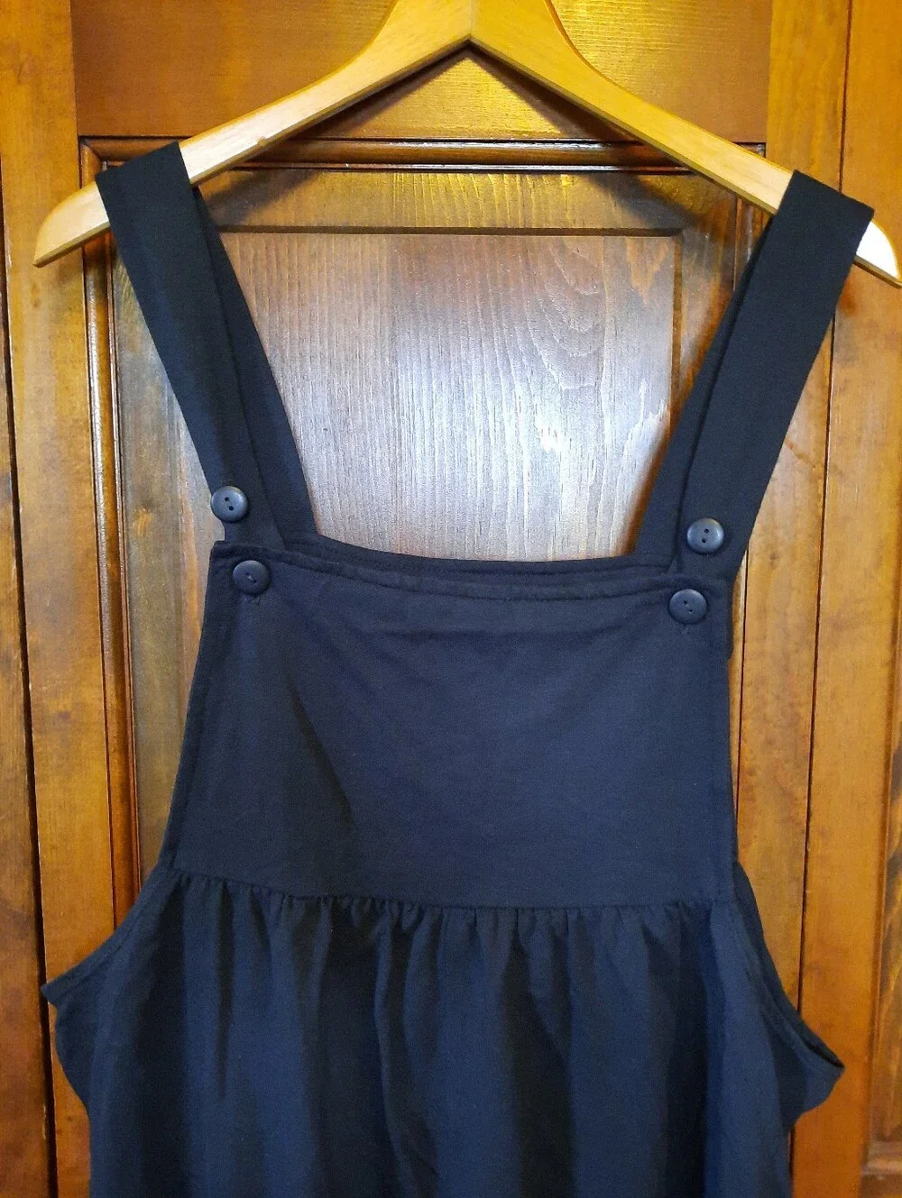 Vintage 90s Duo Maternity Cotton Blend Black Short Overalls Size 1X